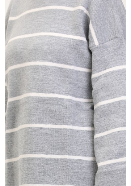 Çizgili Triko Takım 3083-05 Gri fırsatları