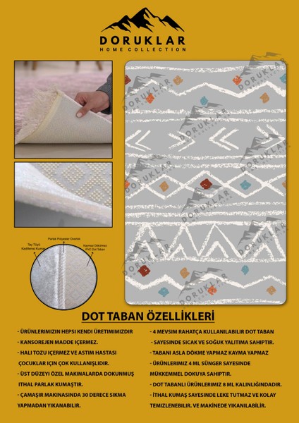 Kaymaz Tabanlı Yıkanabilir Leke Tutmaz Kilim Desenli Salon Halısı Dot Taban Halı KDH15 fiyatları