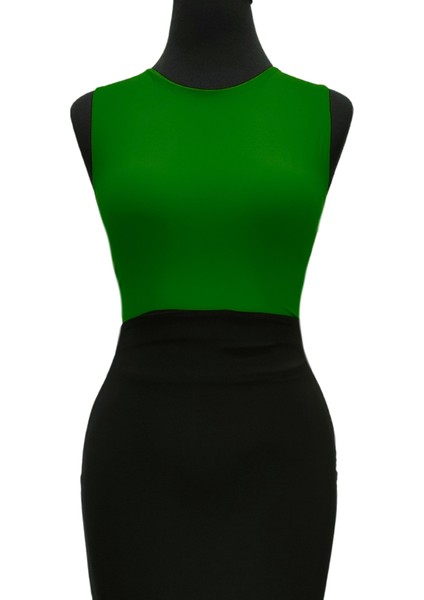 Çift Taraflı Sırtı Bağlamalı Crop Yeşil - Soyut modelleri