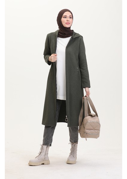 Kapüşonlu Kaşe Kap 8001-03 Haki