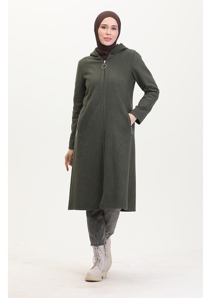 Kapüşonlu Kaşe Kap 8001-03 Haki fiyatları