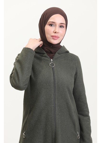 Kapüşonlu Kaşe Kap 8001-03 Haki modelleri