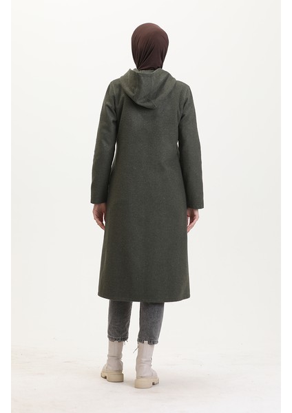 Kapüşonlu Kaşe Kap 8001-03 Haki indirimleri