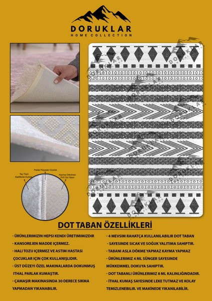 Kilim Desenli Kaymaz Tabanlı Yıkanabilir Leke Tutmaz Dot Taban Halı fiyatları