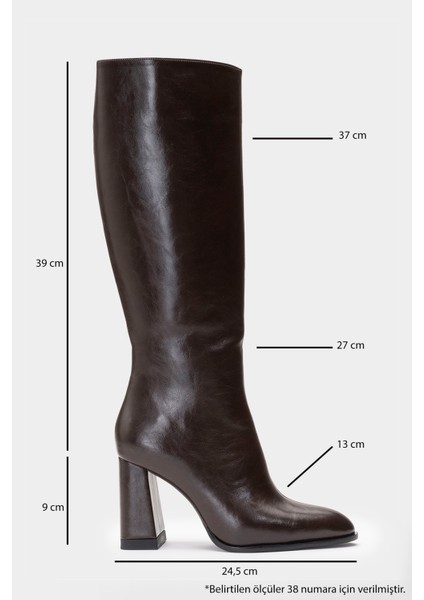 Decer Kahverengi Cilt Kadın Topuklu Çizme fırsatları