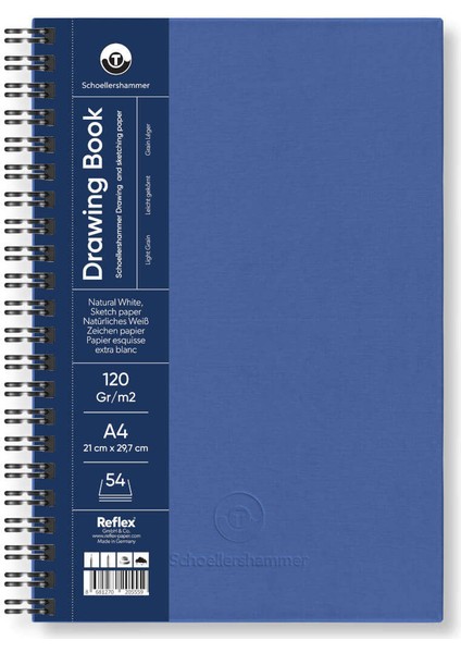 Schoellershammer Drawing Pad Sert Kapak Eskiz Çizim Defteri 120 Gr. A4 54 Yaprak Mavi