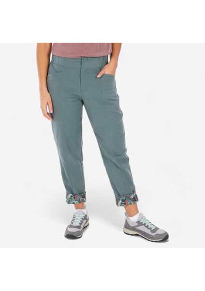 Quechua Kadın Outdoor Keten Pantolon - Haki - NH500