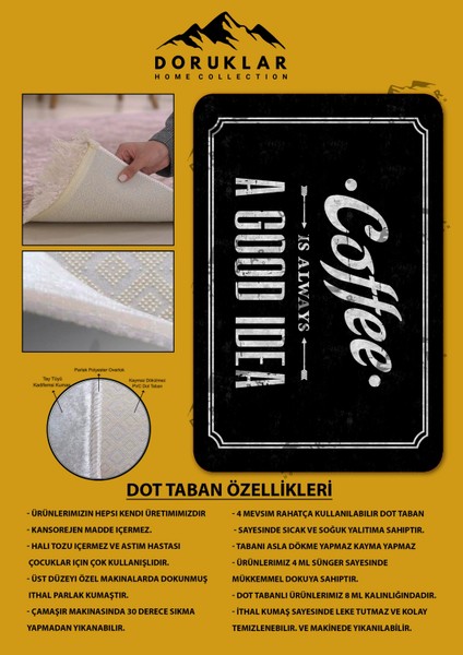 Kaymaz Taban Dijital Baskı Yıkanabilir Modern Desenli Mutfak Halısı