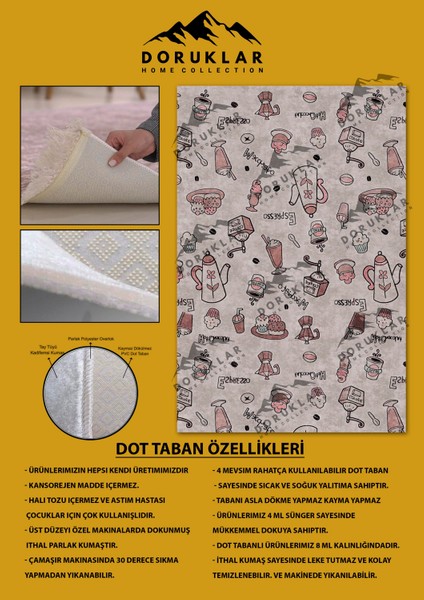 Kaymaz Taban Dijital Baskı Yıkanabilir Modern Desenli Mutfak Halısı fiyatları