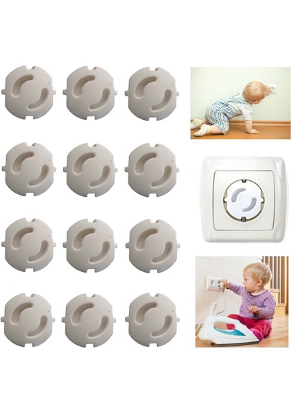 Bebek Priz Emniyeti Çocuk Koruyucu Priz Kapağı 12 Adet PD039