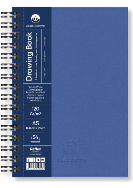 Schoellershammer Drawing Pad Sert Kapak Eskiz Çizim Defteri 120 Gr. A5 54 Yaprak Mavi