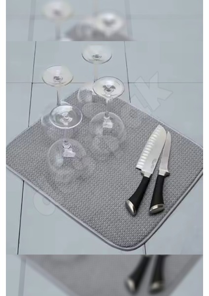 Tezgah Üstü Bulaşık Kurutma Matı - Antrasit - Süper Emici - Hızlı Kuruma – 36 X 45 Cm fırsatları