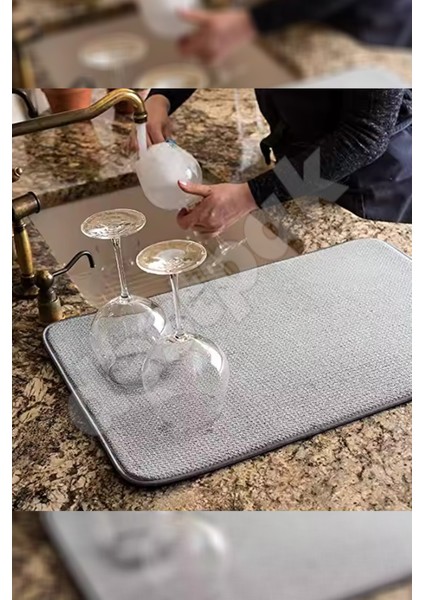 Tezgah Üstü Bulaşık Kurutma Matı - Antrasit - Süper Emici - Hızlı Kuruma – 36 X 45 Cm indirimleri