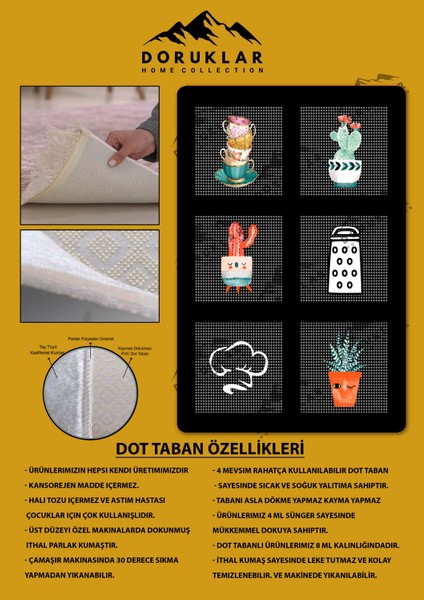 Kaymaz Taban Dijital Baskı Yıkanabilir Modern Desenli Mutfak Halısı fiyatları