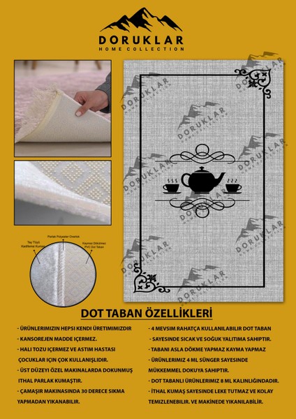 Kaymaz Taban Dijital Baskı Yıkanabilir Modern Desenli Mutfak Halısı fiyatları