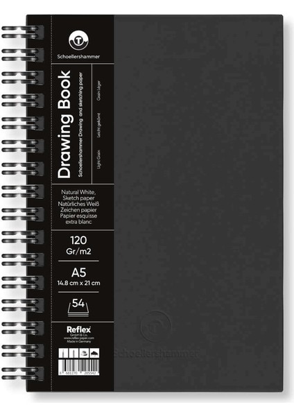 Schoellershammer Drawing Pad Sert Kapak Eskiz Çizim Defteri 120 Gr. A5 54 Yaprak Siyah