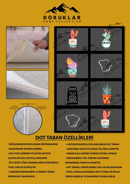 Kaymaz Taban Dijital Baskı Yıkanabilir Modern Desenli Mutfak Halısı