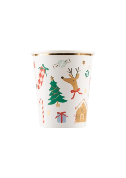 Meri Meri - Jolly Christmas Cups - Yeni Yıl Bardaklar (8'li)