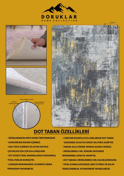 Kaymaz Taban Yıkanabilir Dijital Baskı Eskitme Desenli Salon Halısı fiyatları