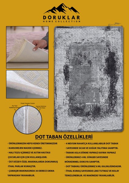 Kaymaz Taban Yıkanabilir Dijital Baskı Eskitme Desenli Salon Halısı fiyatları