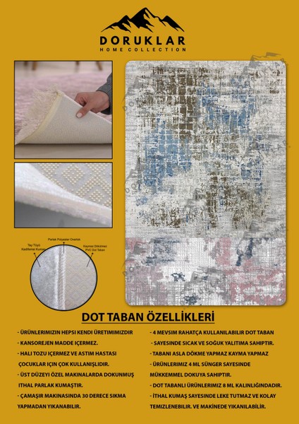 Kaymaz Taban Yıkanabilir Dijital Baskı Eskitme Desenli Salon Halısı fiyatları