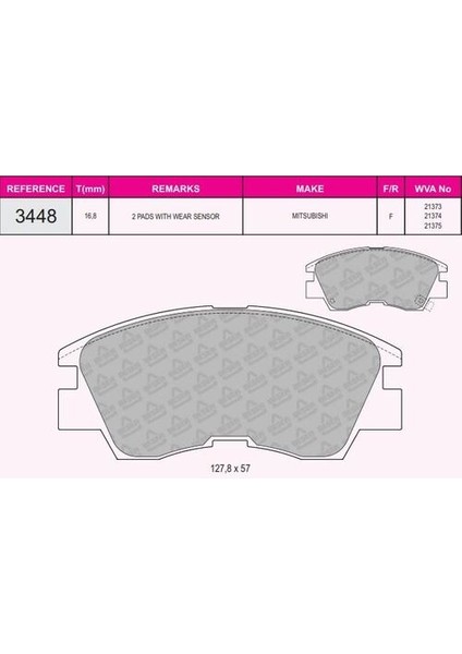 55297 Ön Fren Balatası Mitsubishi L200 (1986-1997) - L300 (1990-2008) fiyatları