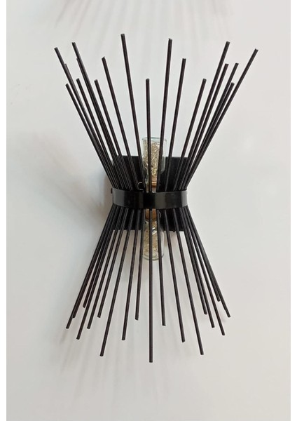 Metal Siyah Kirpi Duvar Pilli Aplik - Tek Adet Fiyatıdır fiyatları