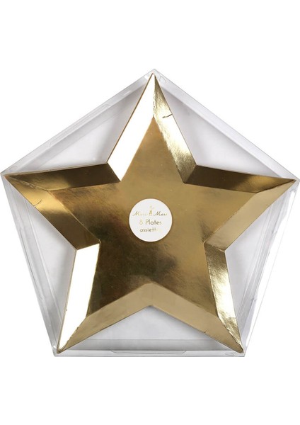 - Gold Foil Star Plates - Altın Folyo Yıldız Tabak fiyatları