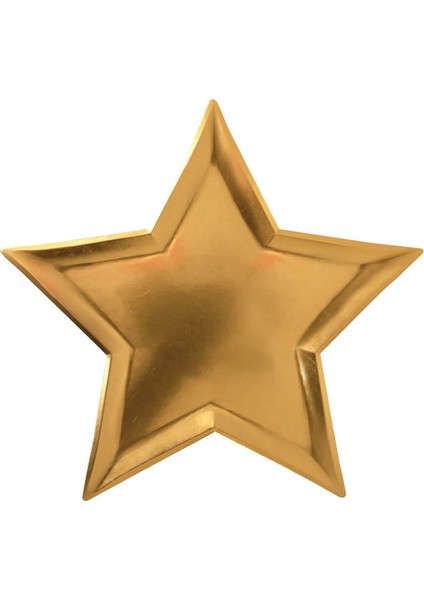 - Gold Foil Star Plates - Altın Folyo Yıldız Tabak