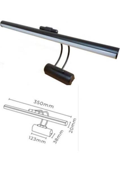 7W Siyah Dekoratif Flüt Aplik Tablo/resim/çerçeve/ayna Üstü Aplik modelleri