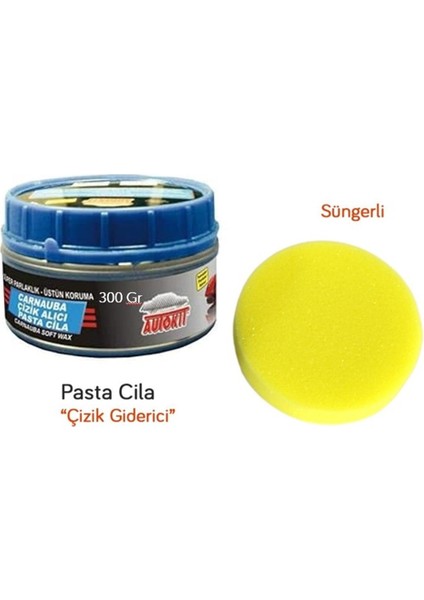 Oto Kaporta Boya Tampon Çizik Giderici Parlatıcı Pasta Cila (Süngerli) 300GR