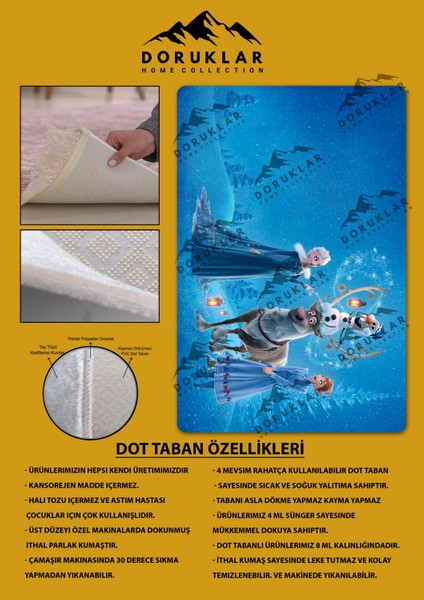Kaymaz Taban Yıkanabilir Elsa Frozen Desenli Çocuk Halısı fiyatları