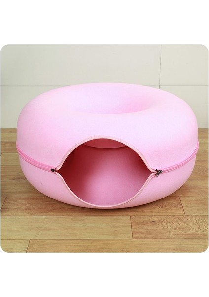 Keçe Tünel Donut Kedi Yuvası 50X20 cm Pembe (Yurt Dışından)