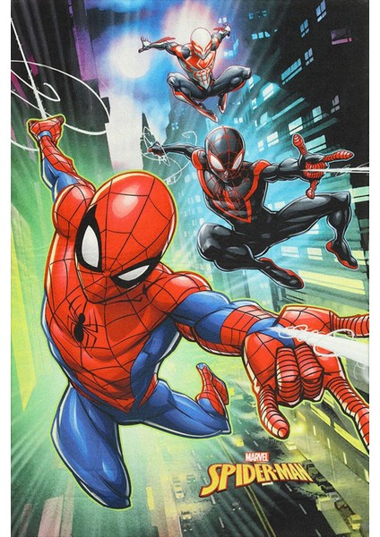 Kaymaz Tabanlı Yıkanabilir Marvel Desenli Çocuk Halısı Dot Taban Halı