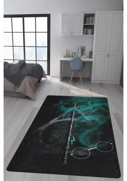 Kaymaz Taban Makinada Yıkanabilir Harry Potter Desenli Çocuk Halısı