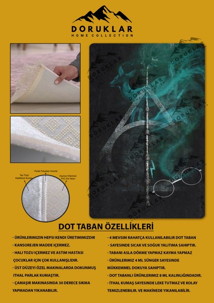 Kaymaz Taban Makinada Yıkanabilir Harry Potter Desenli Çocuk Halısı fiyatları