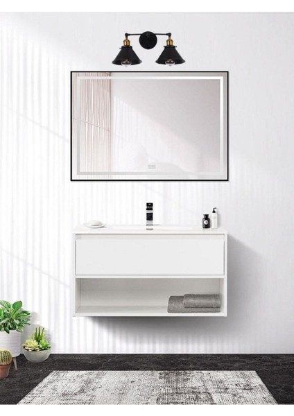 Retro,rustik,vintage Eskitme Duylu Mafsallı Hareketli Başlık Ayna Üstü Metal Duvar Aplik