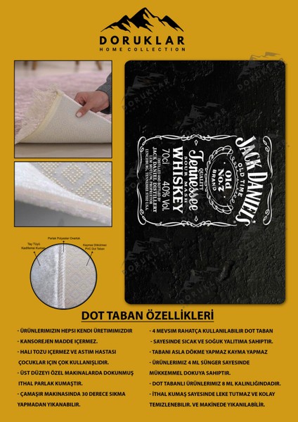 Kaymaz Taban Makinada Yıkanabilir Dijital Baskı Modern Desenli Genç Odası Halısı
