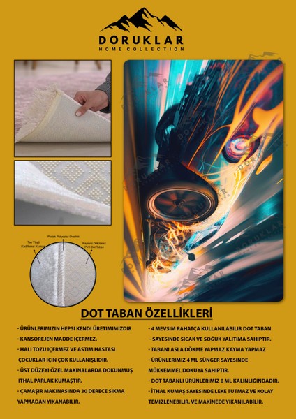 Kaymaz Taban Makinada Yıkanabilir Dijital Baskı Araba Desenli Genç Odası Halısı fiyatları