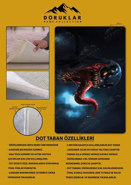 Kaymaz Taban Makinada Yıkanabilir Dijital Baskı Venom Desenli Genç Odası Halısı fiyatları