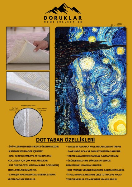 Kaymaz Taban Makinada Yıkanabilir Tablo Desenli Çocuk Halısı fiyatları