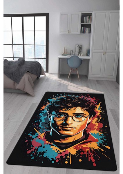 Kaymaz Taban Makinada Yıkanabilir Harry Potter Desenli Çocuk Halısı
