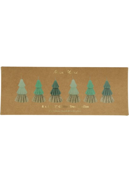 - Green Mini Tree Candles - Yeşil Mini Ağaç Mumlar (6'lı)