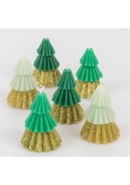 - Green Mini Tree Candles - Yeşil Mini Ağaç Mumlar (6'lı) fiyatları
