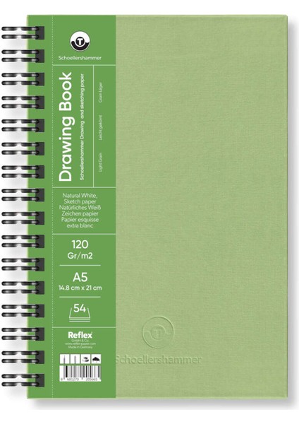 Schoellershammer Drawing Pad Sert Kapak Eskiz Çizim Defteri 120 Gr. A5 54 Yaprak Yeşil