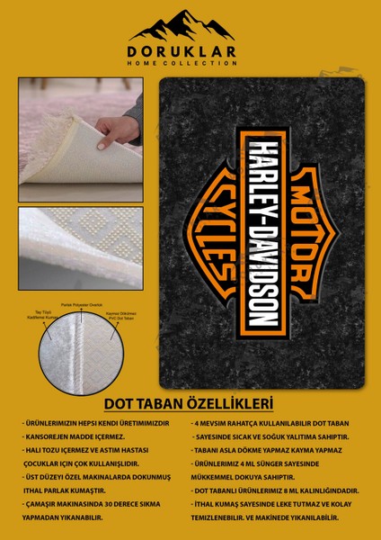 Kaymaz Taban Makinada Yıkanabilir Dijital Baskı Harleyy Motor Desenli Çocuk Halısı fiyatları