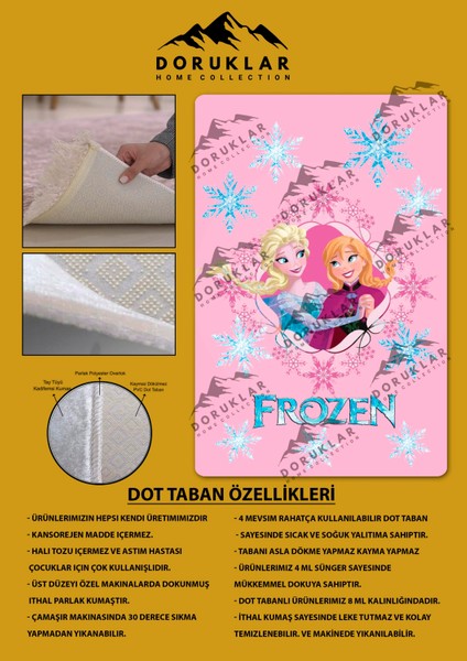 Kaymaz Taban Yıkanabilir Elsa Frozen Desenli Çocuk Halısı fiyatları