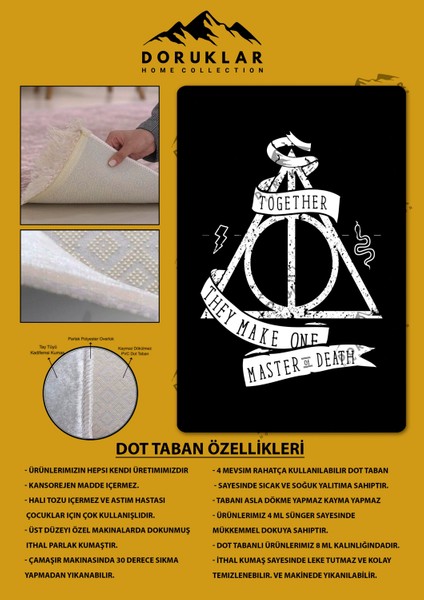Kaymaz Taban Makinada Yıkanabilir Harry Potter Desenli Çocuk Halısı