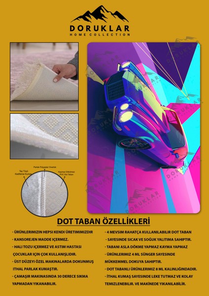 Kaymaz Taban Makinada Yıkanabilir Dijital Baskı Araba Desenli Genç Odası Halısı fiyatları