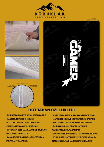 Kaymaz Taban Yıkanabilir Gamer Desenli Çocuk Halısı fiyatları
